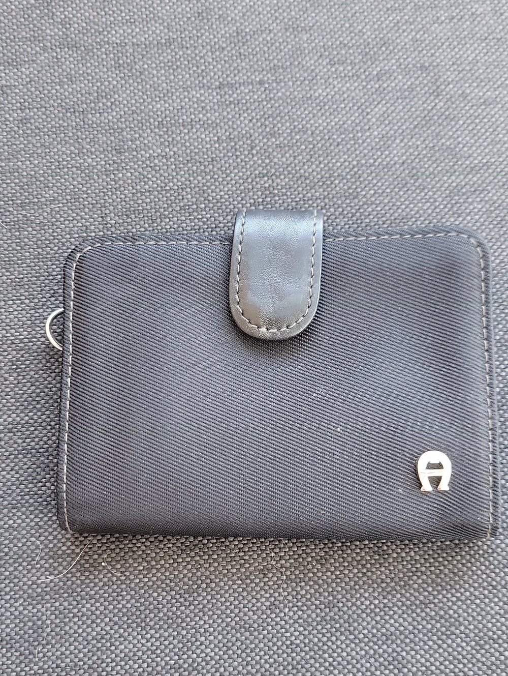 Etienne Aigner Black Compact Wallet with Snap Tab